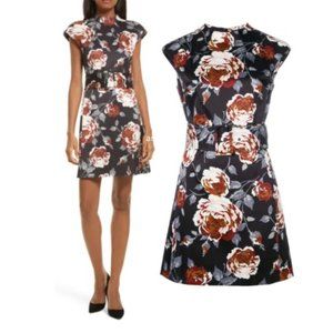 Theory Mod Belted Floral Dress in Tuscan Multi